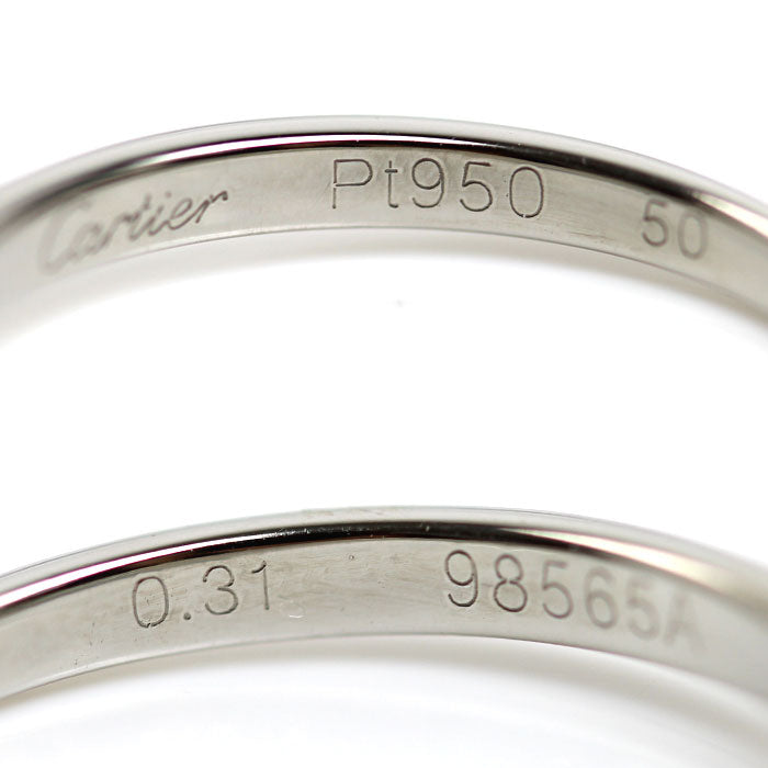 CARTIER カルティエ Pt950プラチナ ソリテール1895 ウェディング リング・指輪 N4807950 ダイヤモンド0.31ct 10号 50 2.6g レディース【中古】【美品】