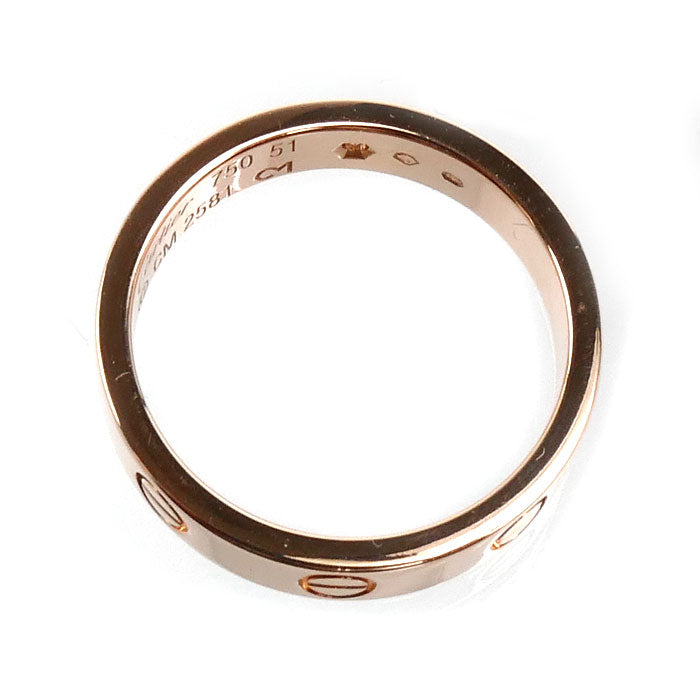 CARTIER カルティエ K18PG ピンクゴールド ミニラブ 1Pダイヤ リング・指輪 B4050751 ダイヤモンド 11号 51 4.4g レディース【中古】【美品】