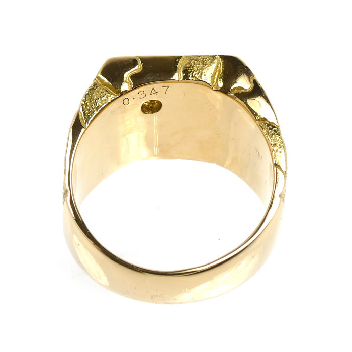 K18YG イエローゴールド リング・指輪 ダイヤモンド0.347ct 19号 19.6g メンズ【中古】