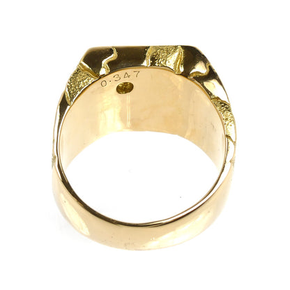 K18YG イエローゴールド リング・指輪 ダイヤモンド0.347ct 19号 19.6g メンズ【中古】