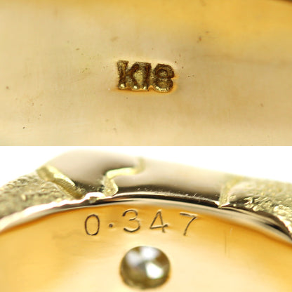 K18YG イエローゴールド リング・指輪 ダイヤモンド0.347ct 19号 19.6g メンズ【中古】