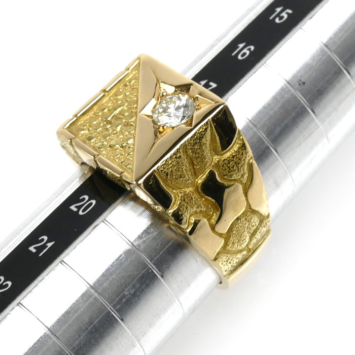 K18YG イエローゴールド リング・指輪 ダイヤモンド0.347ct 19号 19.6g メンズ【中古】