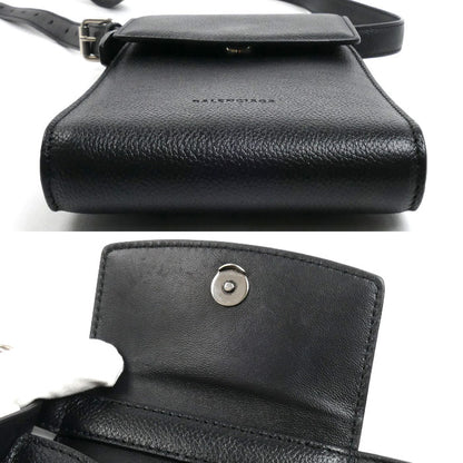 BALENCIAGA バレンシアガ ゴースト フォンホルダー ショルダーバッグ ブラック 618868 ユニセックス【中古】