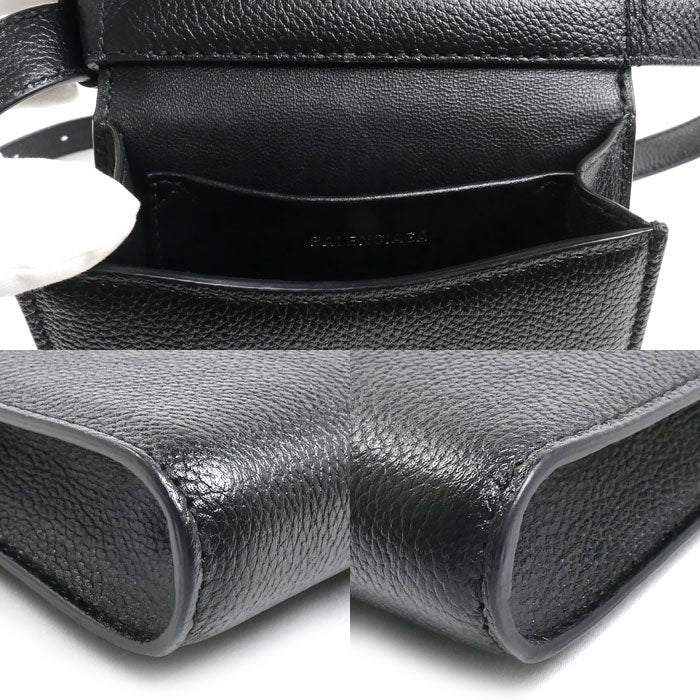 BALENCIAGA バレンシアガ ゴースト フォンホルダー ショルダーバッグ ブラック 618868 ユニセックス【中古】