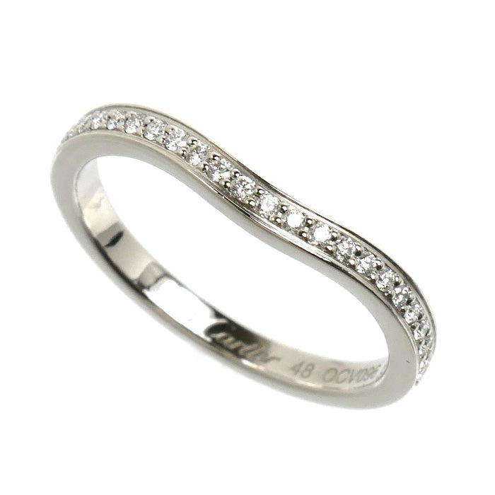 CARTIER カルティエ Pt950プラチナ バレリーナ カーブ ウェディング リング・指輪 B4093048 ダイヤモンド 8号 48 2.9g レディース【中古】【美品】