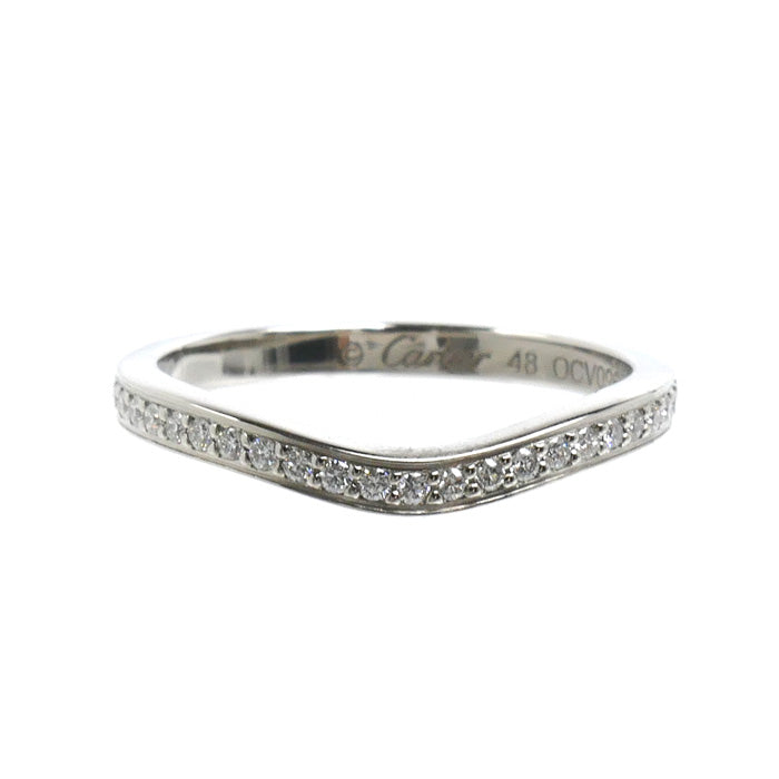 CARTIER カルティエ Pt950プラチナ バレリーナ カーブ ウェディング リング・指輪 B4093048 ダイヤモンド 8号 48 2.9g レディース【中古】【美品】