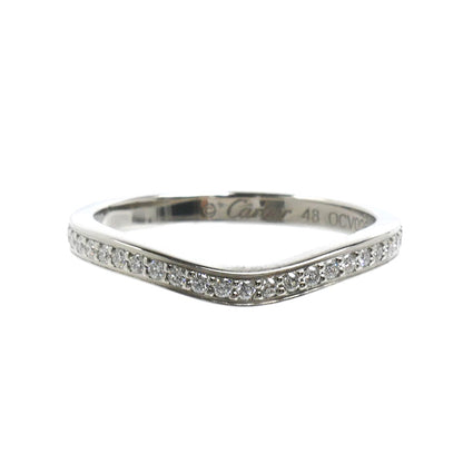 CARTIER カルティエ Pt950プラチナ バレリーナ カーブ ウェディング リング・指輪 B4093048 ダイヤモンド 8号 48 2.9g レディース【中古】【美品】