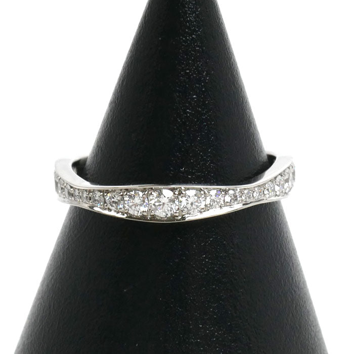 HARRY WINSTON ハリーウィンストン Pt950プラチナ パヴェ ウェーブ リング・指輪 WBDPPVWAFT-055 ダイヤモンド 10号 50 3.0g レディース【中古】【美品】