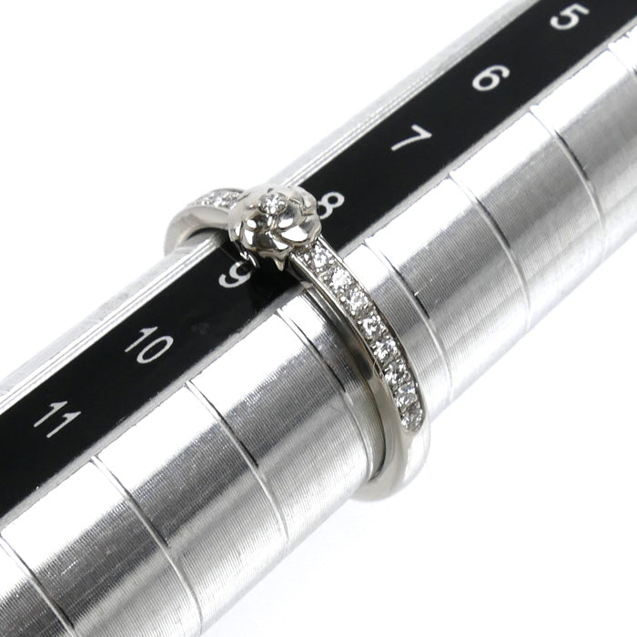CHANEL シャネル Pt950プラチナ カメリア リング・指輪 J11885 ダイヤモンド 8.5号 49 3.5g レディース【中古】【美品】