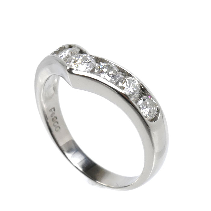 Pt900プラチナ リング・指輪 ダイヤモンド1.04ct 16号 5.9g V字 レディース【中古】【美品】