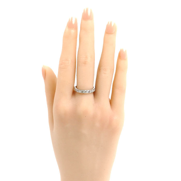 Pt900プラチナ エタニティ リング・指輪 ダイヤモンド1.00ct 15号 2.9g レディース【中古】
