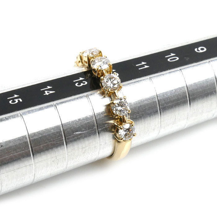 K18YG イエローゴールド リング・指輪 ダイヤモンド0.78ct 12号 2.5g レディース【中古】【美品】