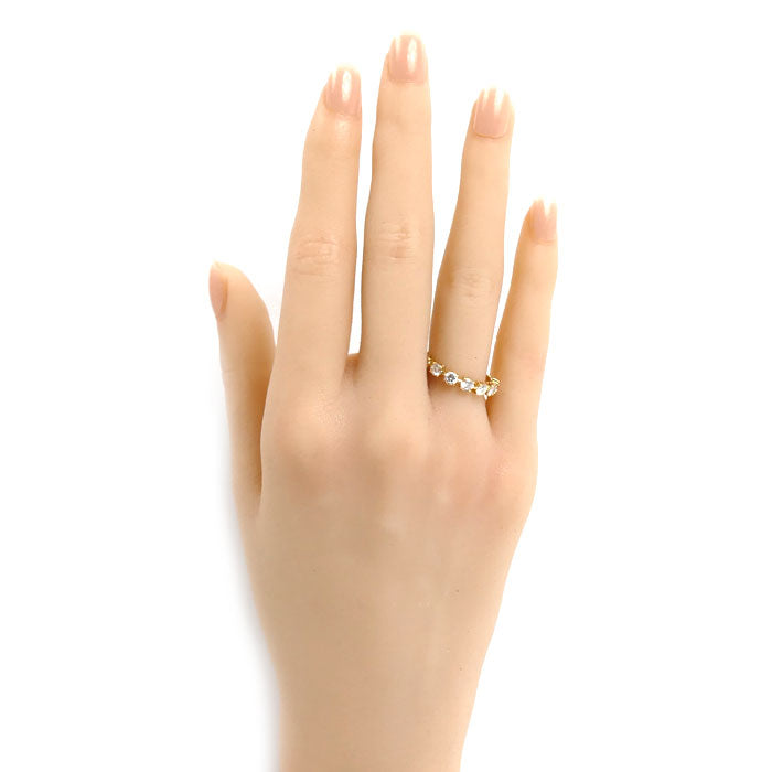 K18YG イエローゴールド リング・指輪 ダイヤモンド0.78ct 12号 2.5g レディース【中古】【美品】