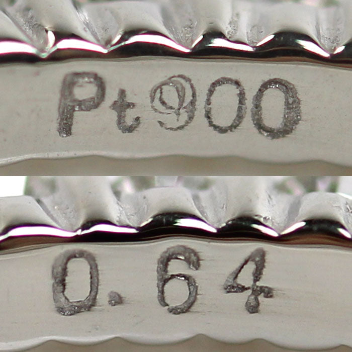 Pt900プラチナ フルエタニティ リング・指輪 ダイヤモンド0.64ct 8号 2.4g レディース【中古】【美品】