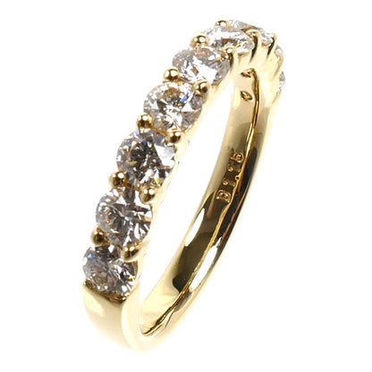 K18YG イエローゴールド ハーフエタニティ リング・指輪 ダイヤモンド1.15ct 12号 4.0g レディース【中古】【美品】