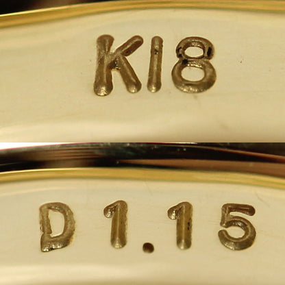 K18YG イエローゴールド ハーフエタニティ リング・指輪 ダイヤモンド1.15ct 12号 4.0g レディース【中古】【美品】