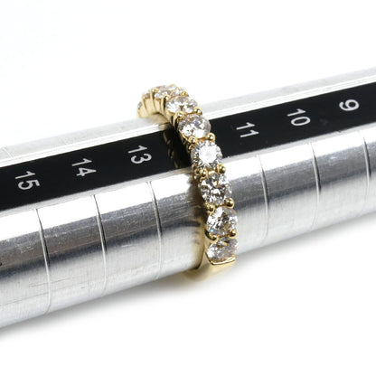 K18YG イエローゴールド ハーフエタニティ リング・指輪 ダイヤモンド1.15ct 12号 4.0g レディース【中古】【美品】