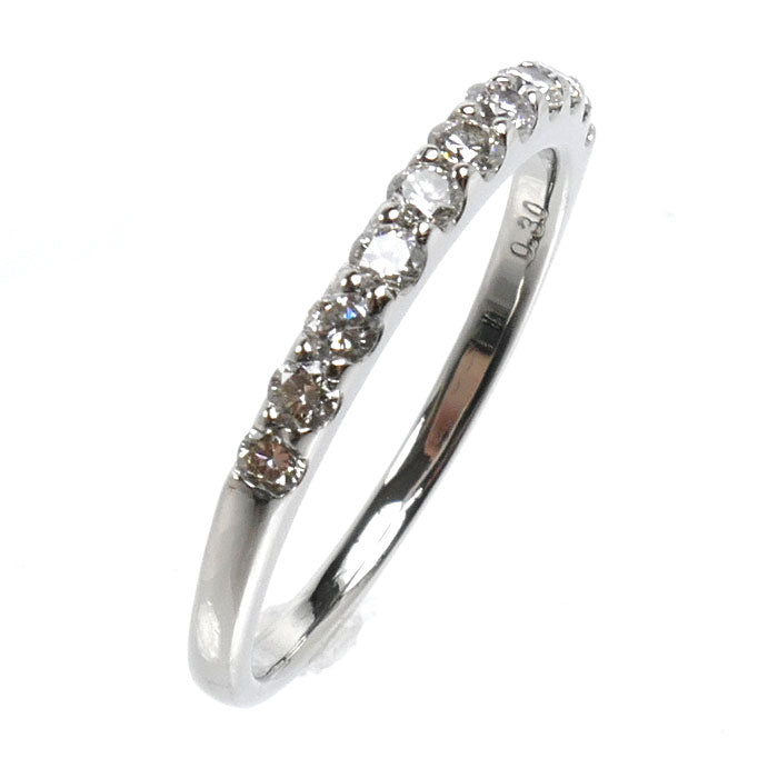 Pt900プラチナ ハーフエタニティ リング・指輪 ダイヤモンド0.30ct 10.5号 2.3g レディース【中古】【美品】