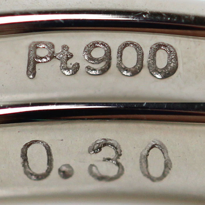 Pt900プラチナ ハーフエタニティ リング・指輪 ダイヤモンド0.30ct 10.5号 2.3g レディース【中古】【美品】