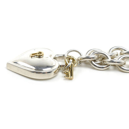 TIFFANY&Co. ティファニー シルバー925 K18YG イエローゴールド ハートロック ネックレス 60.5g 40cm レディース【中古】