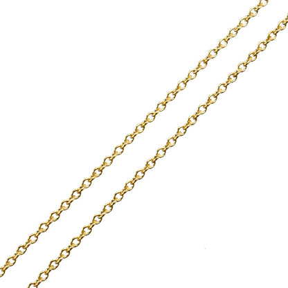 TIFFANY&Co. ティファニー K18YG イエローゴールド オープンハート ネックレス ダイヤモンド 4.0g 40.5cm レディース【中古】