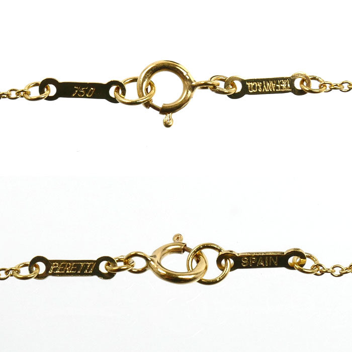 TIFFANY&Co. ティファニー K18YG イエローゴールド オープンハート ネックレス ダイヤモンド 4.0g 40.5cm レディース【中古】