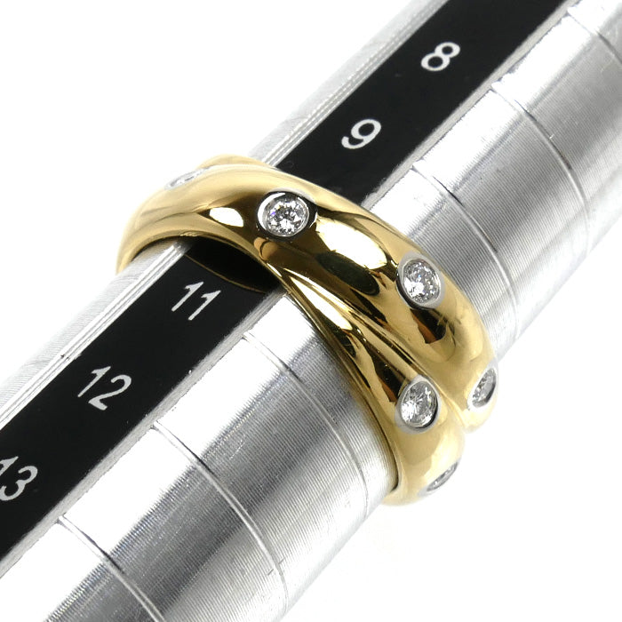 TIFFANY&Co. ティファニー K18YG イエローゴールド Pt900プラチナ ドッツ ツイスト リング・指輪 ダイヤモンド 10号 6.4g レディース【中古】【美品】