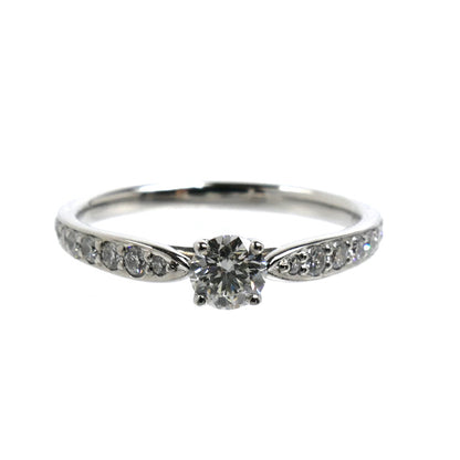 TIFFANY&Co. ティファニー Pt950プラチナ ハーモニー リング・指輪 ダイヤモンド0.24ct 9.5号 2.6g レディース【中古】【美品】