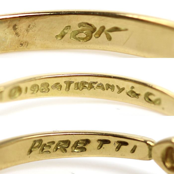 TIFFANY&Co. ティファニー K18YG イエローゴールド オープンハート リング・指輪 ダイヤモンド 9号 1.7g レディース【中古】