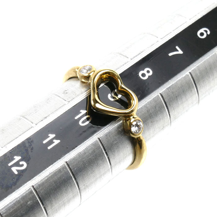 TIFFANY&Co. ティファニー K18YG イエローゴールド オープンハート リング・指輪 ダイヤモンド 9号 1.7g レディース【中古】