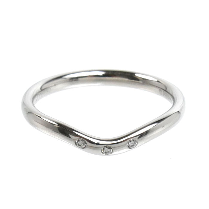TIFFANY&Co. ティファニー K18WG ホワイトゴールド カーブドバンド 3PD リング・指輪 ダイヤモンド 10.5号 2.9g レディース【中古】【美品】