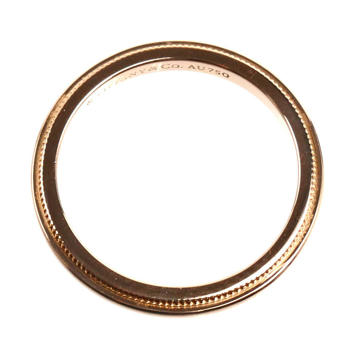 TIFFANY&Co. ティファニー K18PG ピンクゴールド ミルグレイン リング・指輪 9号 2.5g レディース【中古】