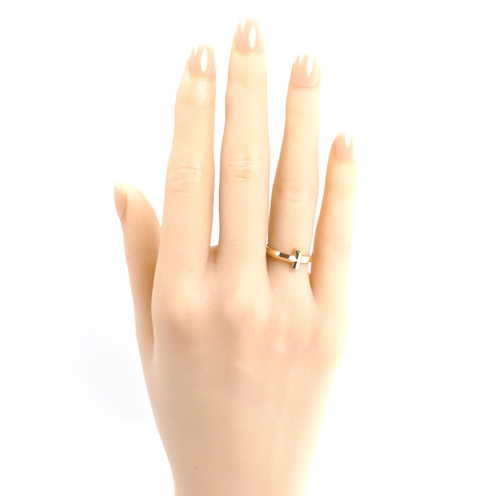 TIFFANY&Co. ティファニー K18PG ピンクゴールド Tワン リング・指輪 67797272 6号 3.6g レディース【中古】【美品】