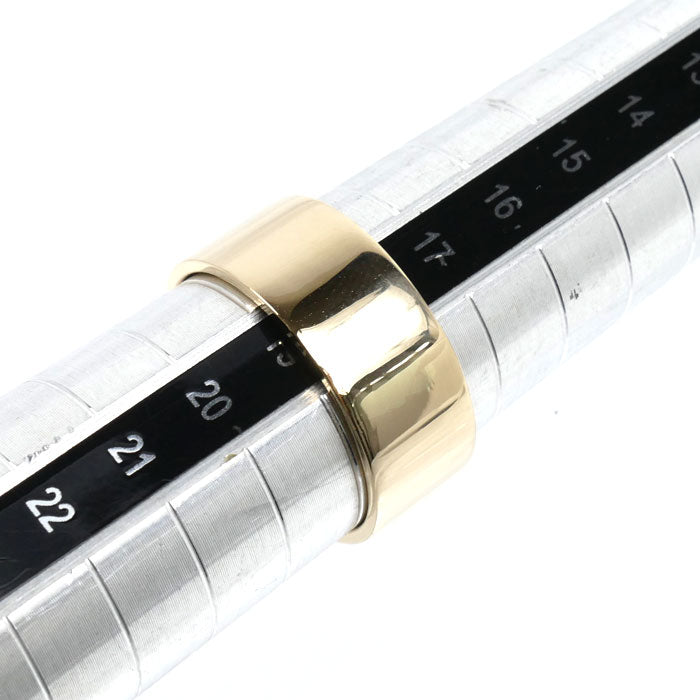 K18YG イエローゴールド 平打ち リング・指輪 18号 9.8g メンズ【中古】