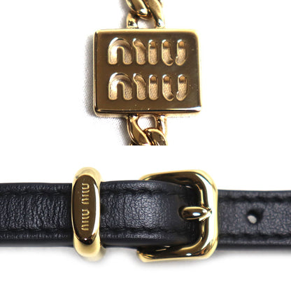 MIUMIU ミュウミュウ トリックキーリング キーホルダー ブラック/バルティックブルー 5TL510_ACRT_F0G52 バッグチャーム レディース【中古】【美品】