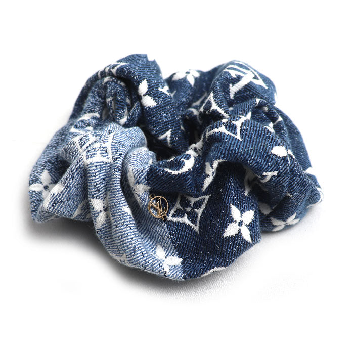 LOUIS VUITTON ルイ・ヴィトン コットン モノグラムデニム シュシュ ヘアアクセサリー M77439 CC1221 レディース【中古】【美品】