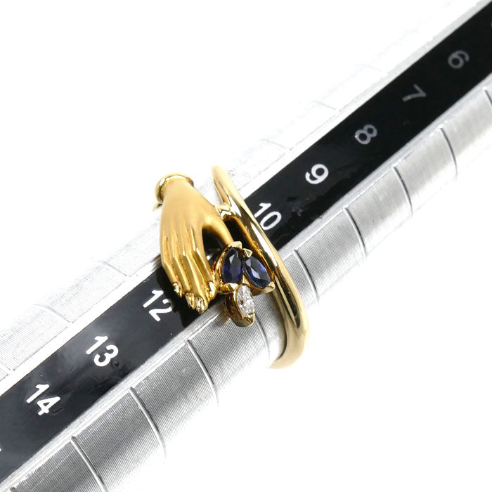 Carrera y Carrera カレライカレラ K18YG イエローゴールド リング・指輪 サファイア ダイヤモンド 10号 3.5g レディース【中古】