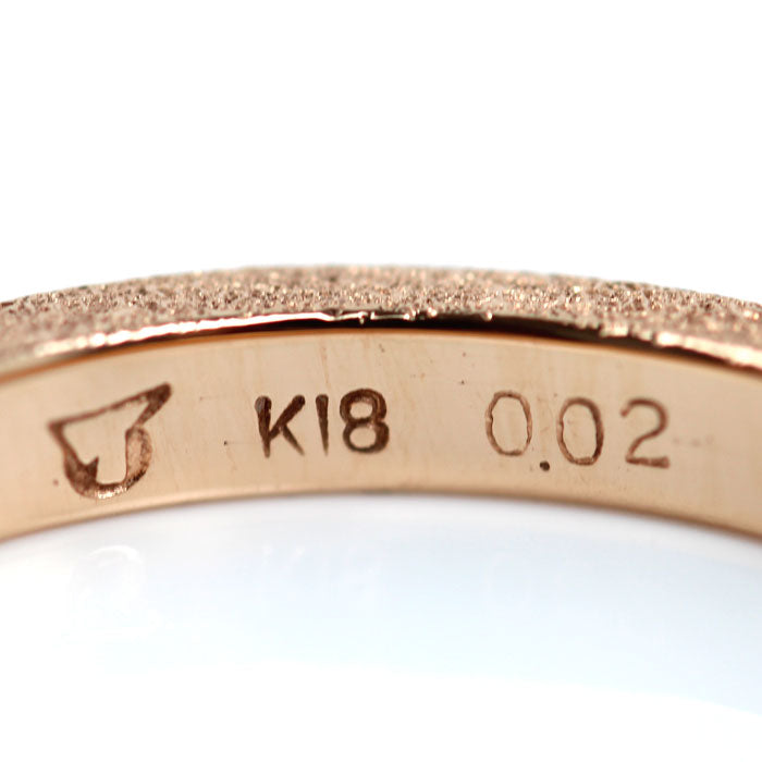 K18PG ピンクゴールド リング・指輪 ダイヤモンド0.02ct 12号 3.7g スターダスト加工 レディース【中古】【美品】