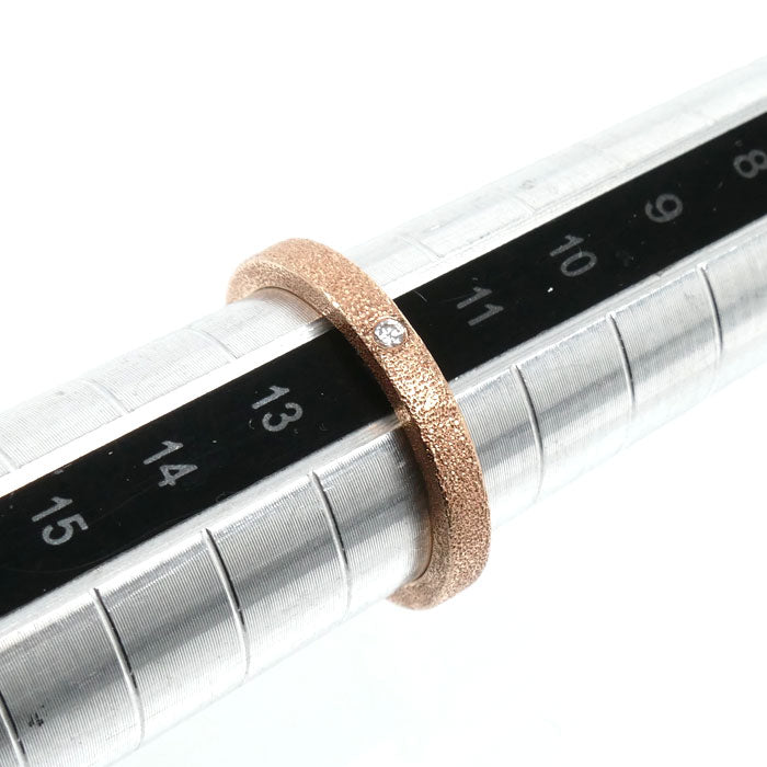 K18PG ピンクゴールド リング・指輪 ダイヤモンド0.02ct 12号 3.7g スターダスト加工 レディース【中古】【美品】