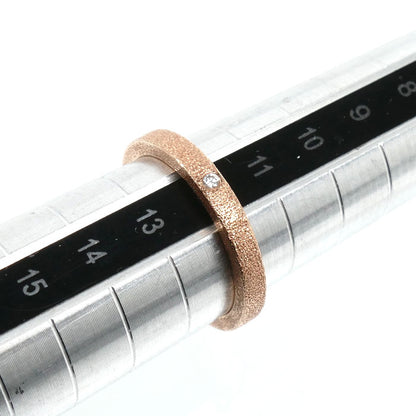 K18PG ピンクゴールド リング・指輪 ダイヤモンド0.02ct 12号 3.7g スターダスト加工 レディース【中古】【美品】