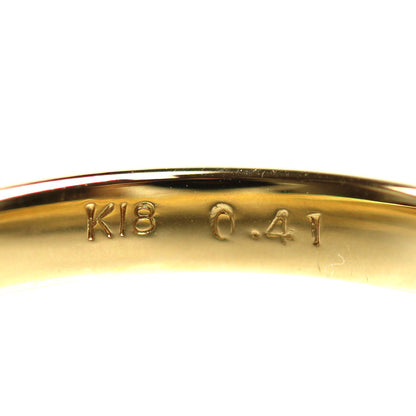 K18YG イエローゴールド リング・指輪 ダイヤモンド0.41ct 12号 3.6g レディース【中古】