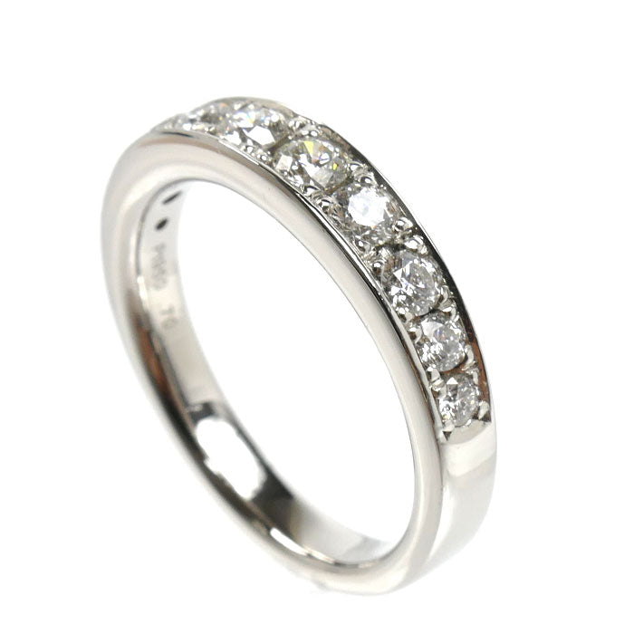 Pt950プラチナ ハーフエタニティ リング・指輪 ダイヤモンド0.70ct 15号 9.0g レディース【中古】