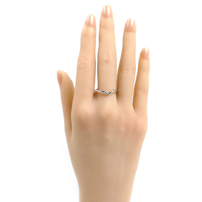 TIFFANY&Co. ティファニー Pt950プラチナ Vバンド リング・指輪 15号 2.8g レディース【中古】【美品】