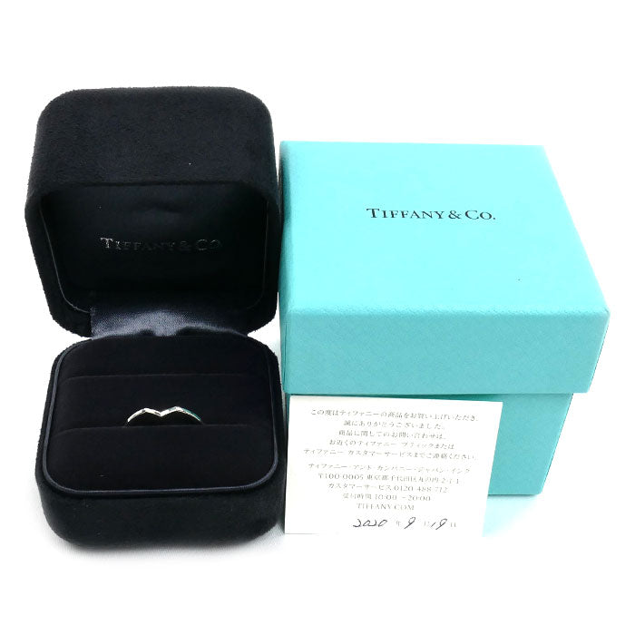 TIFFANY&Co. ティファニー Pt950プラチナ Vバンド リング・指輪 15号 2.8g レディース【中古】【美品】