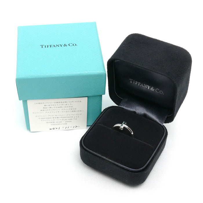 TIFFANY&Co. ティファニー K18WG ホワイトゴールド Tワン ダイヤ リング・指輪 67795474 ダイヤモンド 7号 3.9g レディース【中古】【美品】