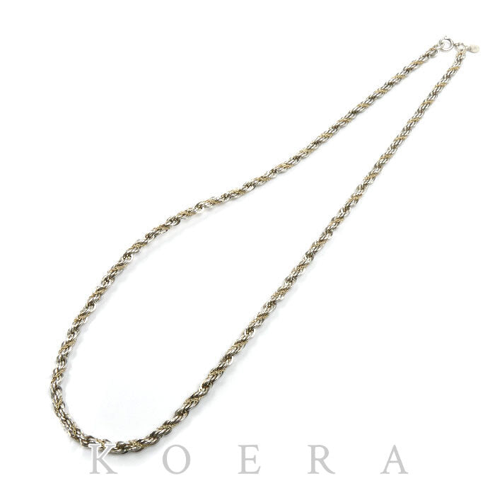TIFFANY&Co. ティファニー シルバー K14YG イエローゴールド ツイスト ネックレス 51.9g 60cm オールドティファニー ユニセックス【中古】
