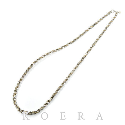 TIFFANY&Co. ティファニー シルバー K14YG イエローゴールド ツイスト ネックレス 51.9g 60cm オールドティファニー ユニセックス【中古】