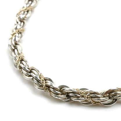 TIFFANY&Co. ティファニー シルバー K14YG イエローゴールド ツイスト ネックレス 51.9g 60cm オールドティファニー ユニセックス【中古】