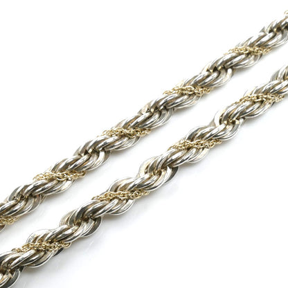 TIFFANY&Co. ティファニー シルバー K14YG イエローゴールド ツイスト ネックレス 51.9g 60cm オールドティファニー ユニセックス【中古】