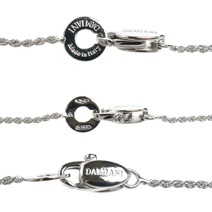 Damiani ダミアーニ K18WG ホワイトゴールド ベルエポック S ネックレス ダイヤモンド エメラルド 10.7g 41/50cm レディース【中古】【美品】